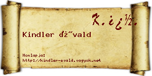 Kindler Évald névjegykártya